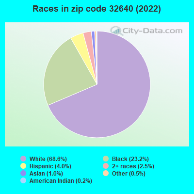 Races in zip code 32640 (2022)