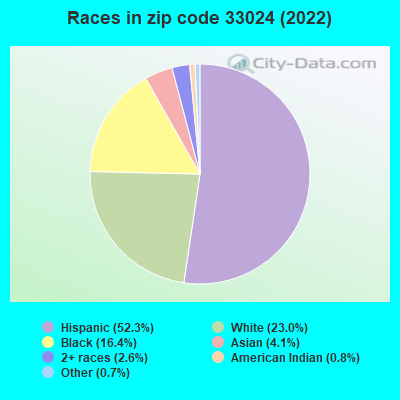 Races in zip code 33024 (2022)