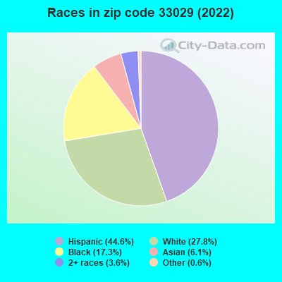 Races in zip code 33029 (2022)