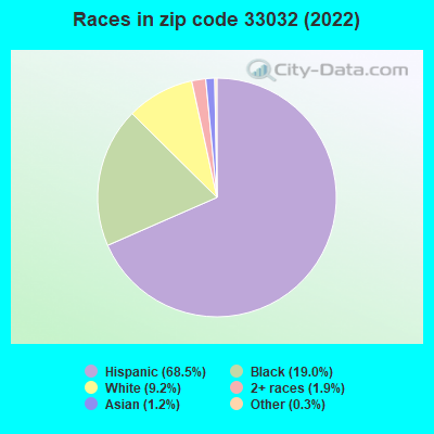 Races in zip code 33032 (2022)