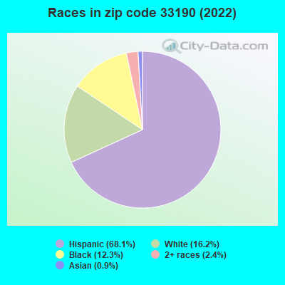 Races in zip code 33190 (2022)