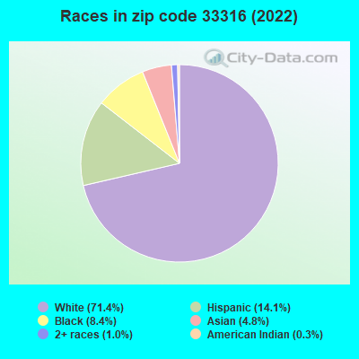 Races in zip code 33316 (2022)