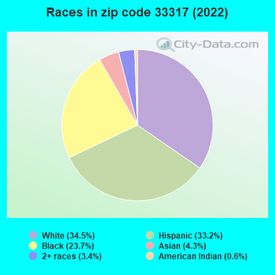Races in zip code 33317 (2022)
