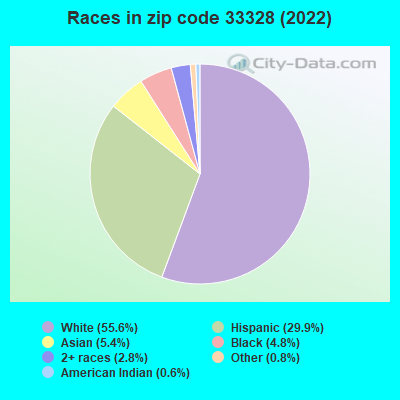 Races in zip code 33328 (2022)