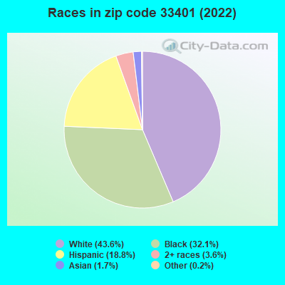 Races in zip code 33401 (2022)