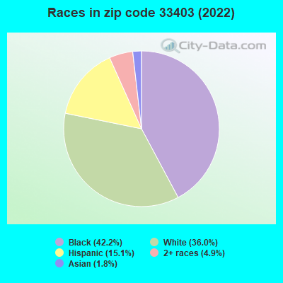 Races in zip code 33403 (2022)