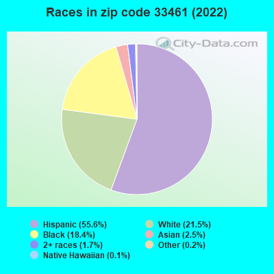 Races in zip code 33461 (2022)