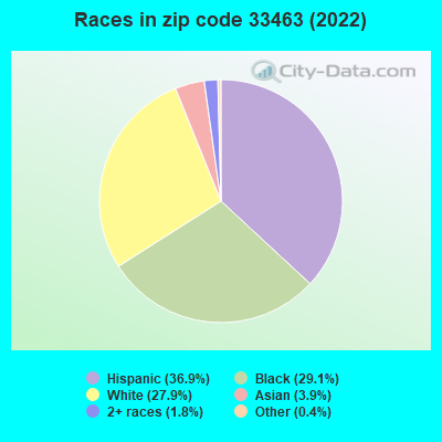 Races in zip code 33463 (2022)