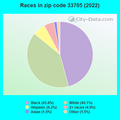 Races in zip code 33705 (2022)