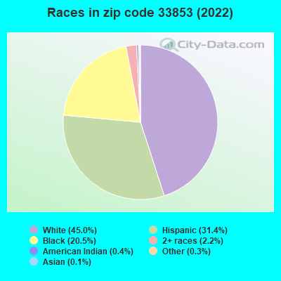 Races in zip code 33853 (2022)