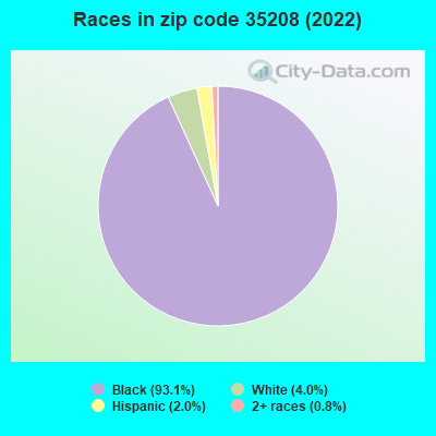 Races in zip code 35208 (2022)