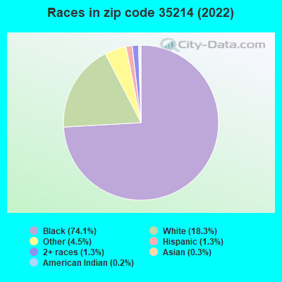 Races in zip code 35214 (2022)