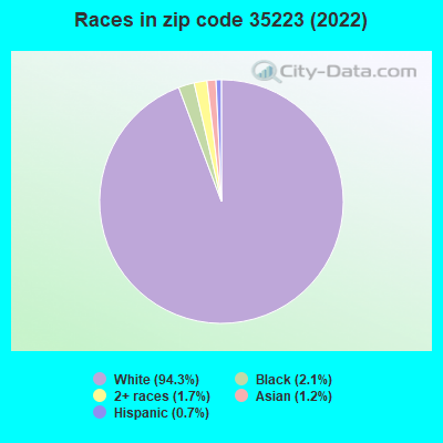 Races in zip code 35223 (2022)