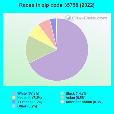 Races in zip code 35758 (2022)