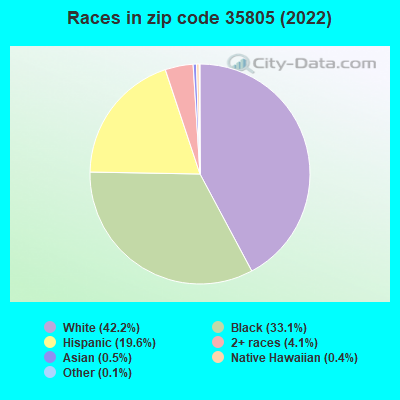 Races in zip code 35805 (2022)