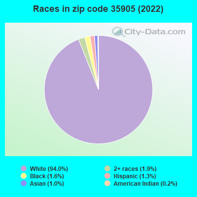 Races in zip code 35905 (2022)