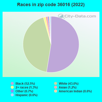 Races in zip code 36016 (2022)