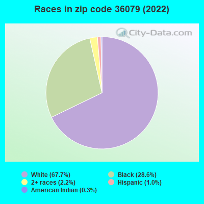 Races in zip code 36079 (2022)