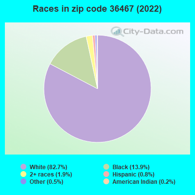 Races in zip code 36467 (2022)