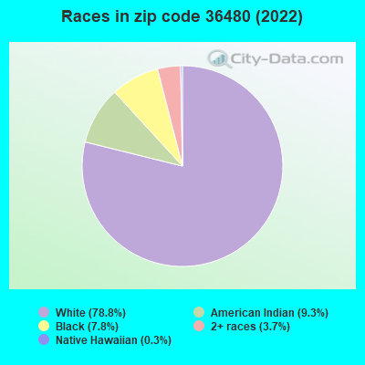 Races in zip code 36480 (2022)