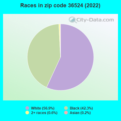 Races in zip code 36524 (2022)