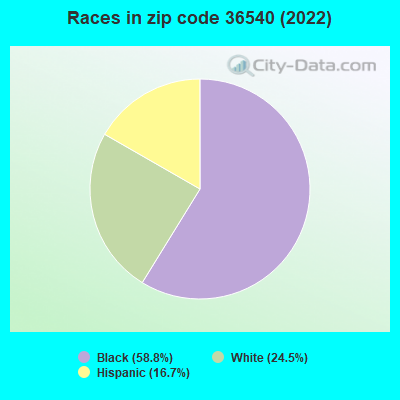 Races in zip code 36540 (2022)