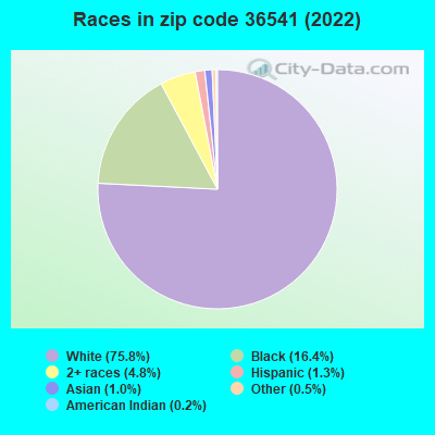 Races in zip code 36541 (2022)