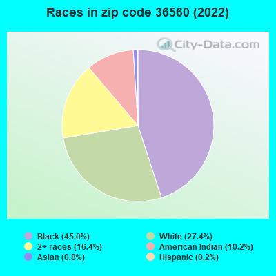 Races in zip code 36560 (2022)