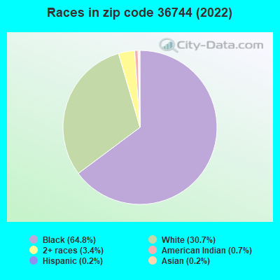 Races in zip code 36744 (2022)