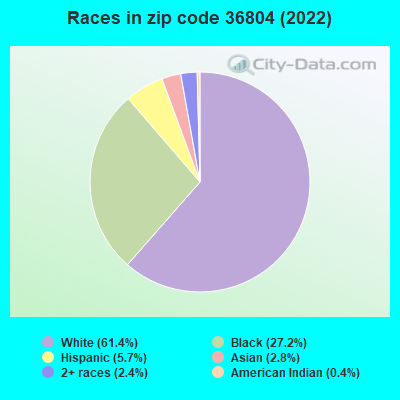 Races in zip code 36804 (2022)