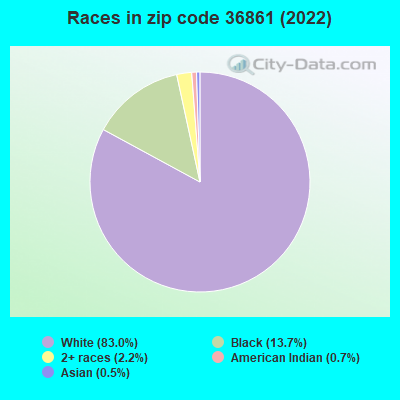 Races in zip code 36861 (2022)