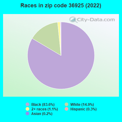 Races in zip code 36925 (2022)