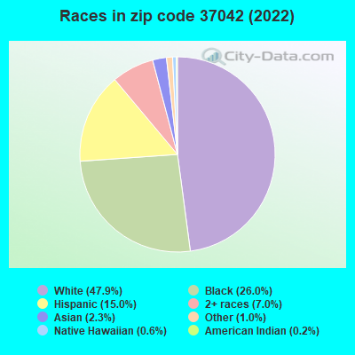 Races in zip code 37042 (2022)