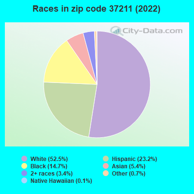 Races in zip code 37211 (2022)