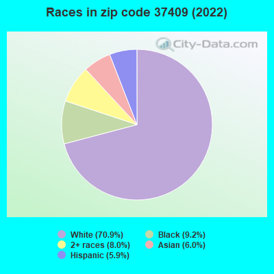 Races in zip code 37409 (2022)