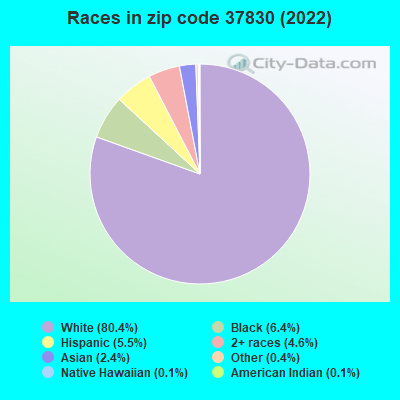 Races in zip code 37830 (2022)