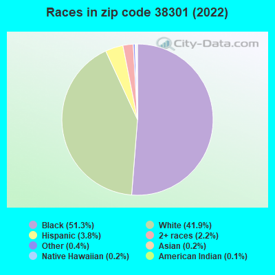 Races in zip code 38301 (2022)