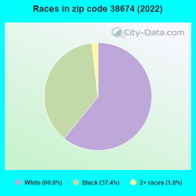 Races in zip code 38674 (2022)