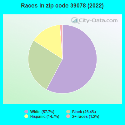 Races in zip code 39078 (2022)