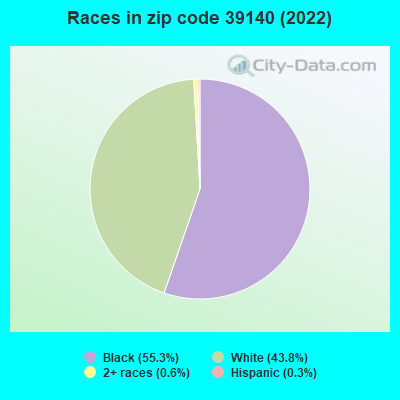 Races in zip code 39140 (2022)