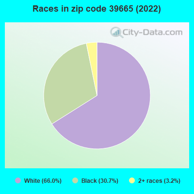 Races in zip code 39665 (2022)