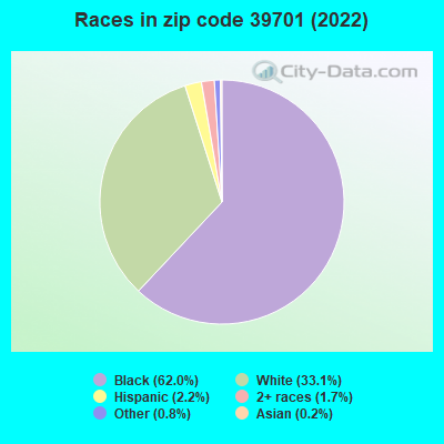 Races in zip code 39701 (2022)