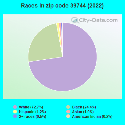 Races in zip code 39744 (2022)