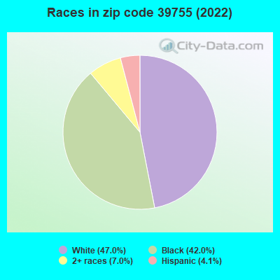Races in zip code 39755 (2022)