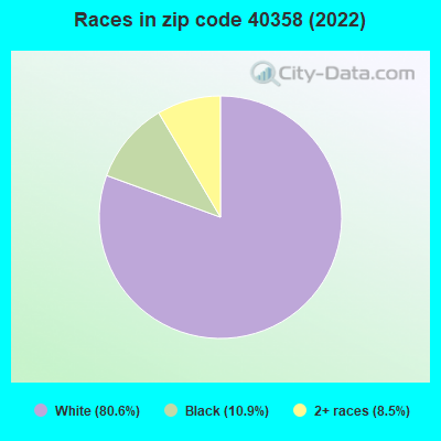 Races in zip code 40358 (2022)