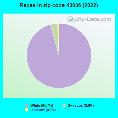 Races in zip code 43036 (2022)