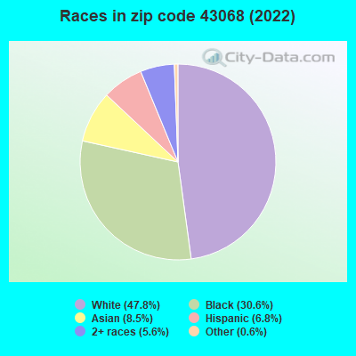 Races in zip code 43068 (2022)