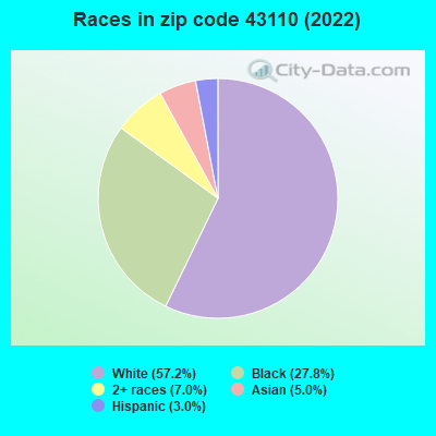 Races in zip code 43110 (2022)