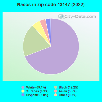 Races in zip code 43147 (2022)