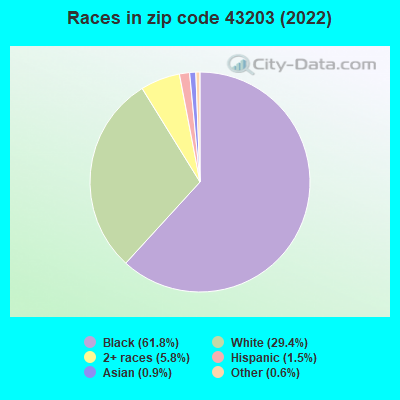 Races in zip code 43203 (2022)